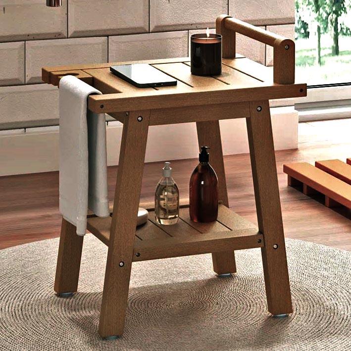 Табурет для ванной из дерева Насбаум Корица (ТВН-006333)