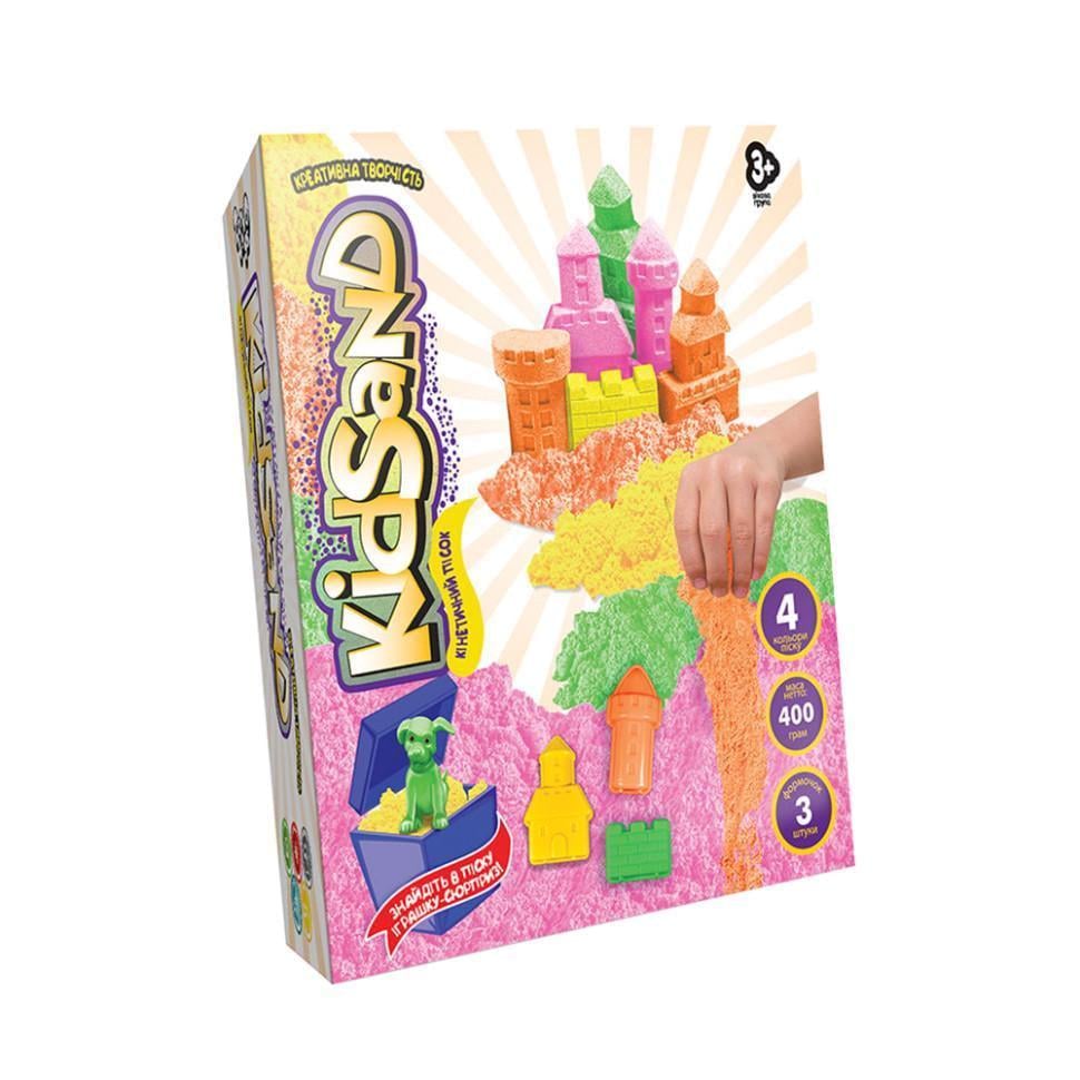 Набір креативної творчості кінетичний пісок Danko Toys KidSand KS-04-02U коробка 400 г (RLT39504)
