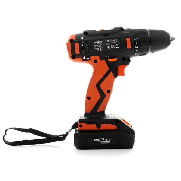 Дрель-шуруповерт аккумуляторный Kraft&Dele 18 В/1,3 Ач Li-Ion сверла/биты (KD1671) - фото 7 Дрель-шуруповерт аккумуляторный Kraft&Dele 18 В/1,3 Ач Li-Ion сверла/биты (KD1671) - фото 7