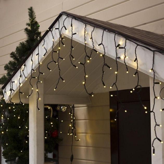 Гірлянда бахрома вулична професійна 240 LED 8 м Чорний дріт/Білий теплий (2408) - фото 2 Гірлянда бахрома вулична професійна 240 LED 8 м Чорний дріт/Білий теплий (2408) - фото 2