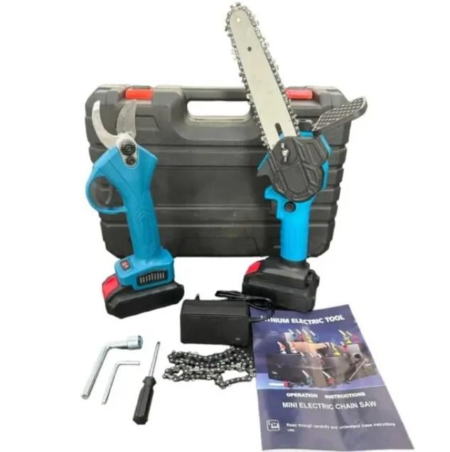 Секатор с электропилой 6" 24V и 2 аккумуляторами в кейсе (25561057)