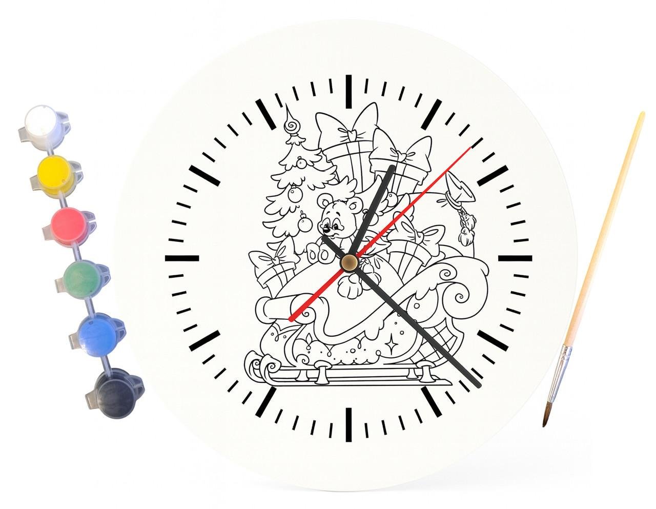 Детский набор для творчества часы раскраска Новый год 30 см (Г0079) - фото 4 Детский набор для творчества часы раскраска Новый год 30 см (Г0079) - фото 4