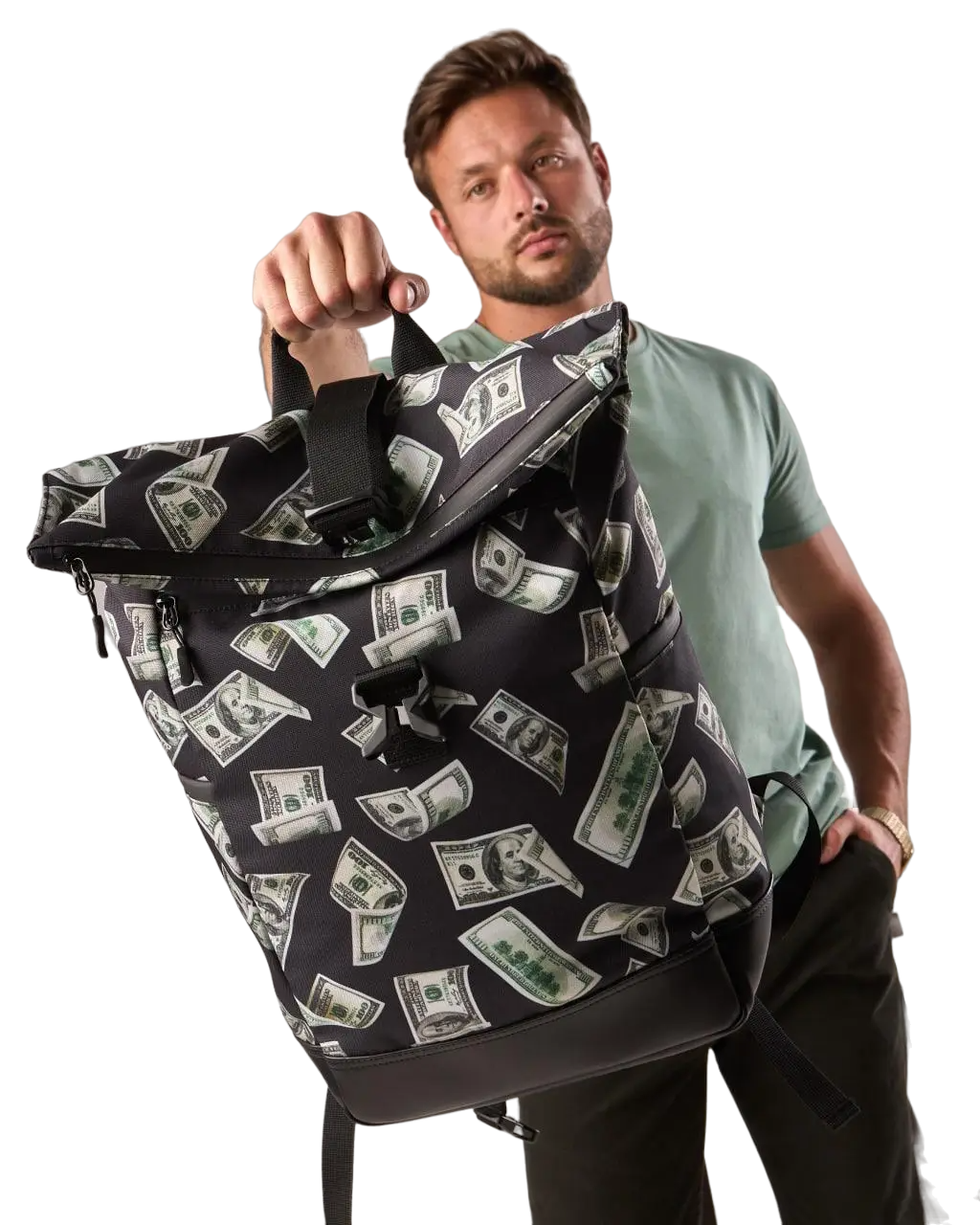 Городской рюкзак трансформер Rolltop Backpack Dollars (375696876)