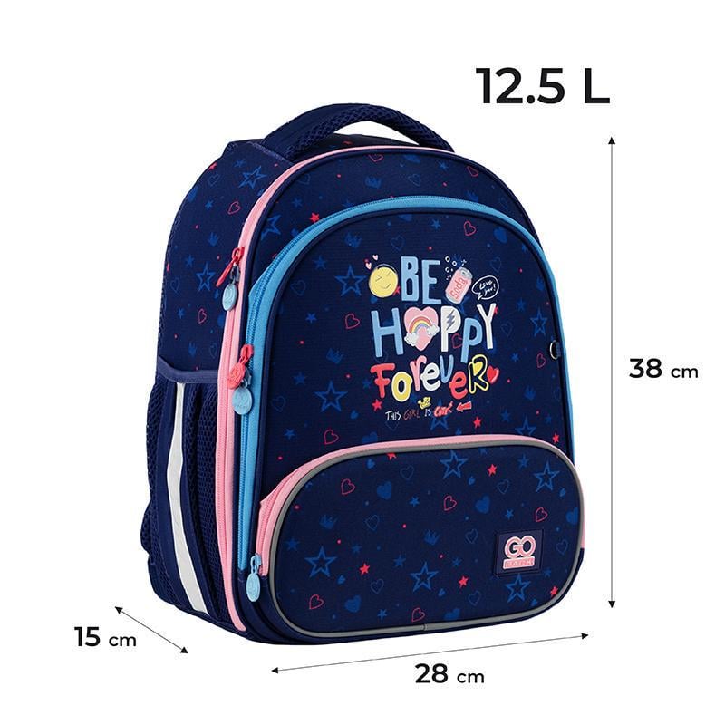 Рюкзак каркасний GoPack Education Be Happy 38x28x15 см 16 л Синій (GO24-597M-3) - фото 8