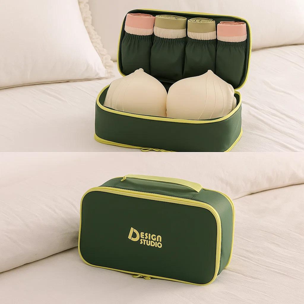 Сумка-органайзер для зберігання нижньої білизни портативна дорожня Зелений - фото 4