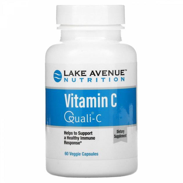 Вітамін С Lake Avenue Nutrition Quali-C 1000 мг 60 рослинних капсул (LKN-01409)