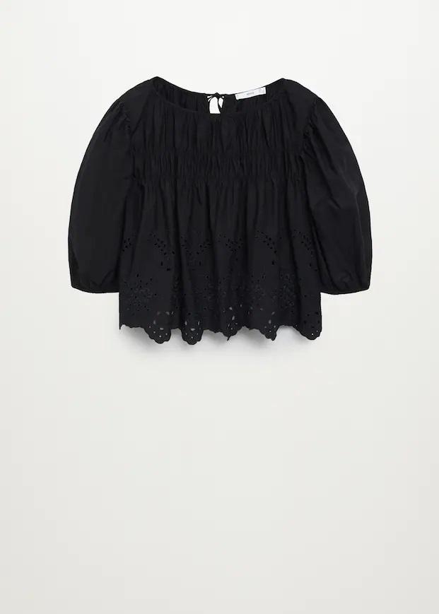 Блузка Mango с вышивкой L Черный (9850801) - фото 7 Блузка Mango с вышивкой L Черный (9850801) - фото 7