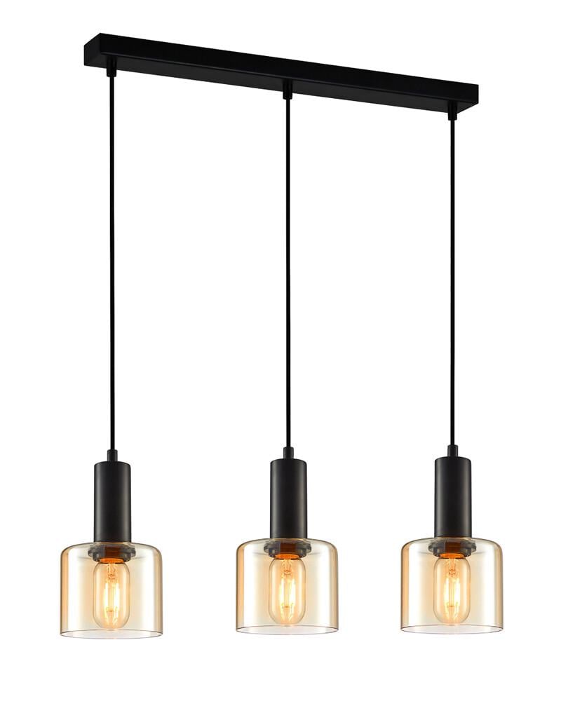 Люстра Italux PND-65342-3-BK+AMB Santia E27 3x40W IP20 Черный (27984152)