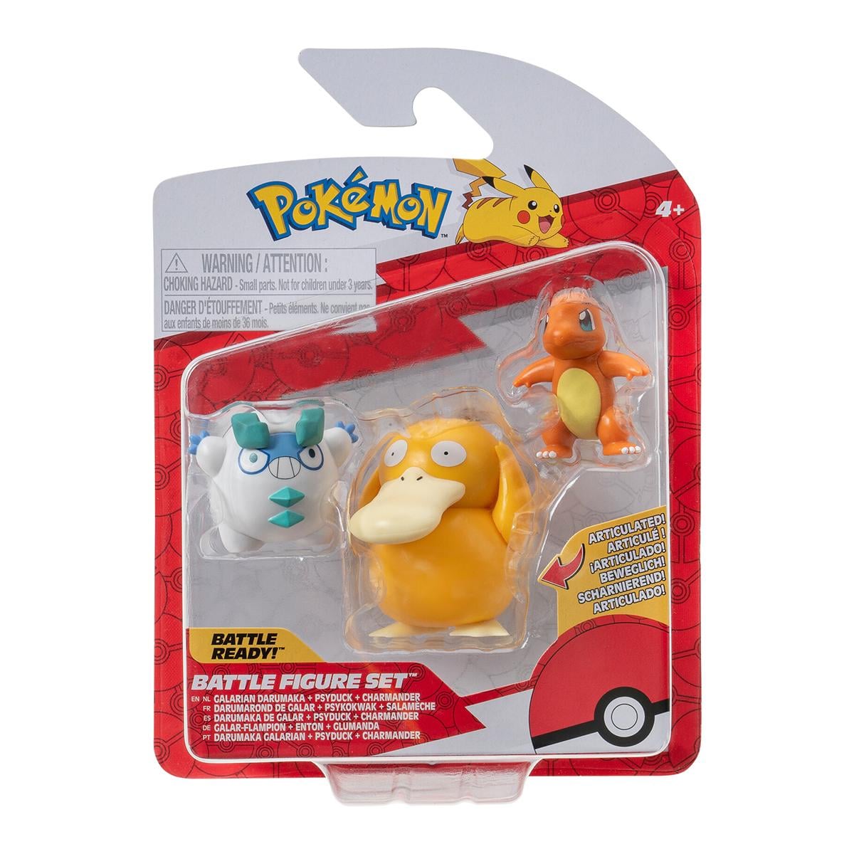 Набір дитячих ігрових фігурок Pokemon W19 Чармандер, Галарський Дарумака, Псайдак 3 шт. (PKW3598)