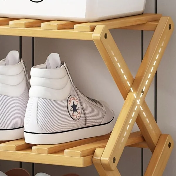 Полка для обуви в прихожую из бамбука 4 яруса 54x26x26 см (C00276-1) - фото 2