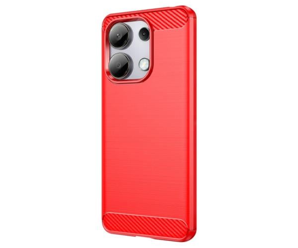  Чехол - накладка Polished Carbon для Xiaomi Redmi Note 13 Pro 4G / Poco M6 Pro 4G Красный