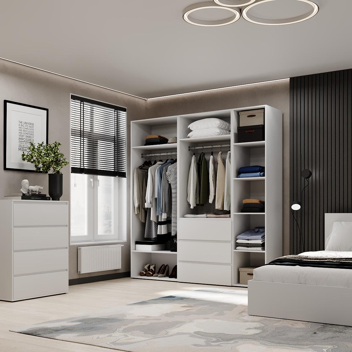 Шкаф распашной комбинированный ART IN HEAD №4 Light 2000x500x2200 мм Белый бриллиант (GALTK041000000) - фото 4 Шкаф распашной комбинированный ART IN HEAD №4 Light 2000x500x2200 мм Белый бриллиант (GALTK041000000) - фото 4