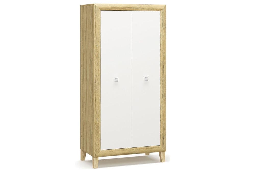 Шкаф распашной Мебель-Сервис Далия 2Д из ДСП Дуб глянец Золотой/Белый