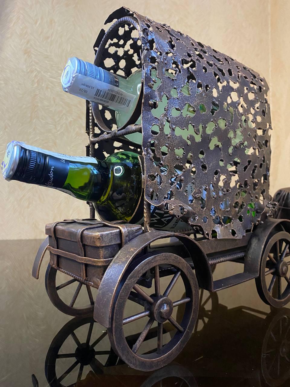 Підставка для пляшок Кінь на 2 шт. металева 33х15х60 см - фото 3 Підставка для пляшок Кінь на 2 шт. металева 33х15х60 см - фото 3