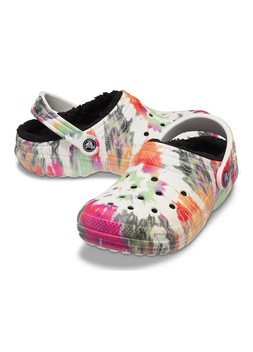 Сабо женские утепленные Crocs Classic Tie Dye Lined Clogs р. 36-37 23 см Разноцветный (1914488099564)