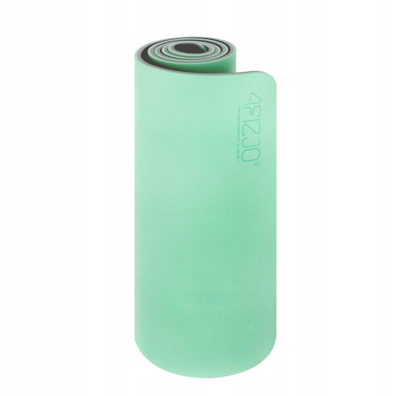 Коврик для йоги та фітнесу 4FIZJO 4FJ0202 TPE 1 см Mint/Grey