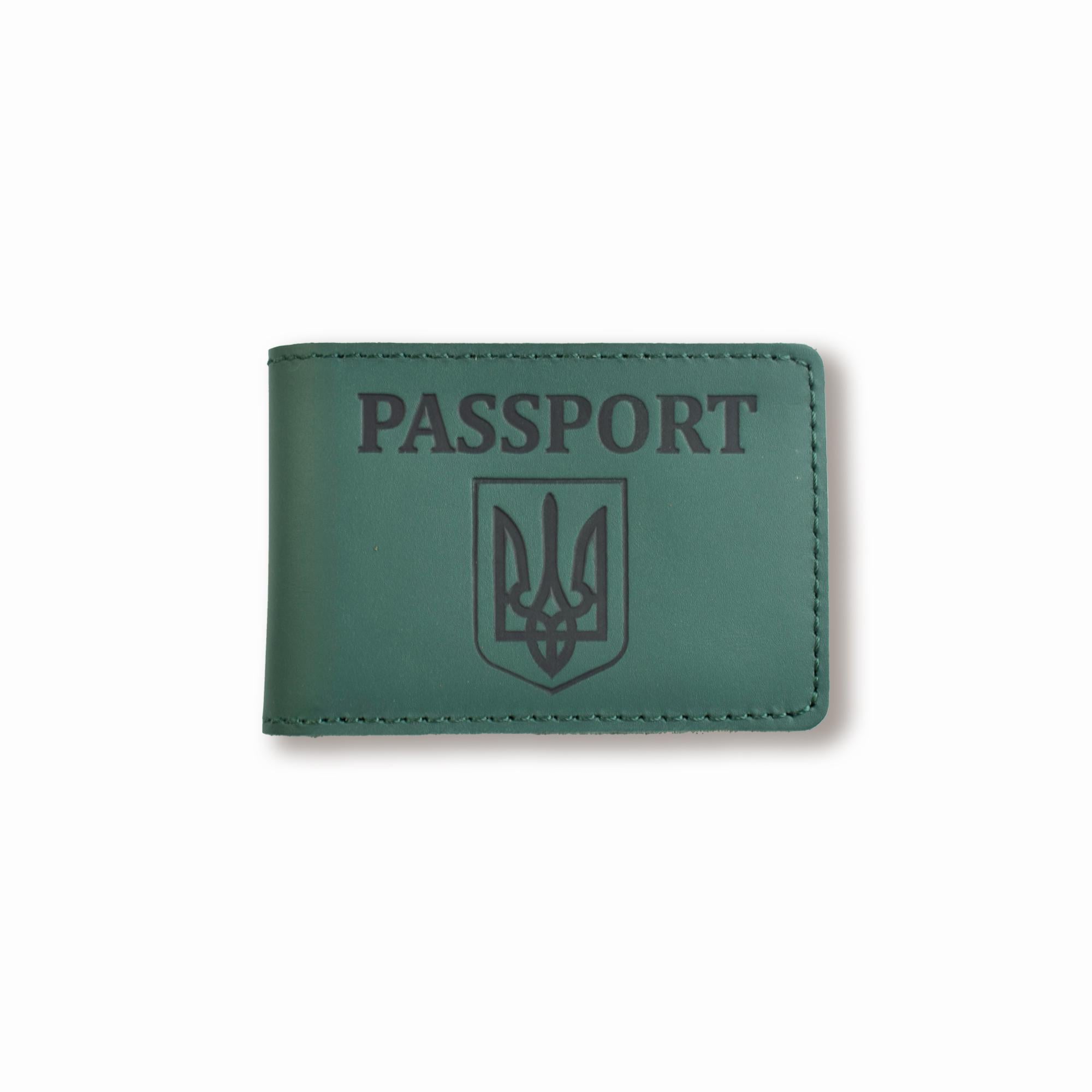 Обложка для ID-карты PASSPORT с гербом Зеленый с черным