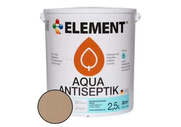 Антисептик для дерева Element Aqua Antiseptik 2,5 л Бесцветный (2594914640) - фото 1 Антисептик для дерева Element Aqua Antiseptik 2,5 л Бесцветный (2594914640) - фото 1