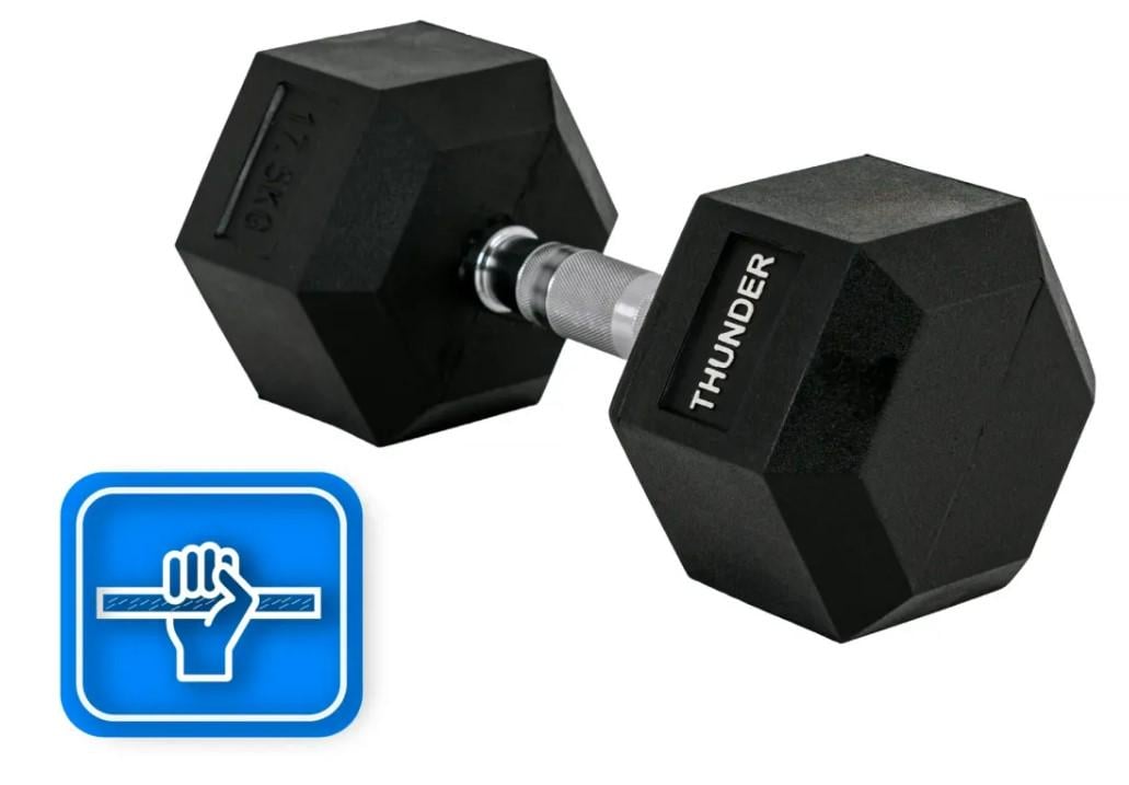 Гантель шестигранный Thunder 17,5 кг (HEXAGONAL-DUMBBELLS-17,5K) - фото 5