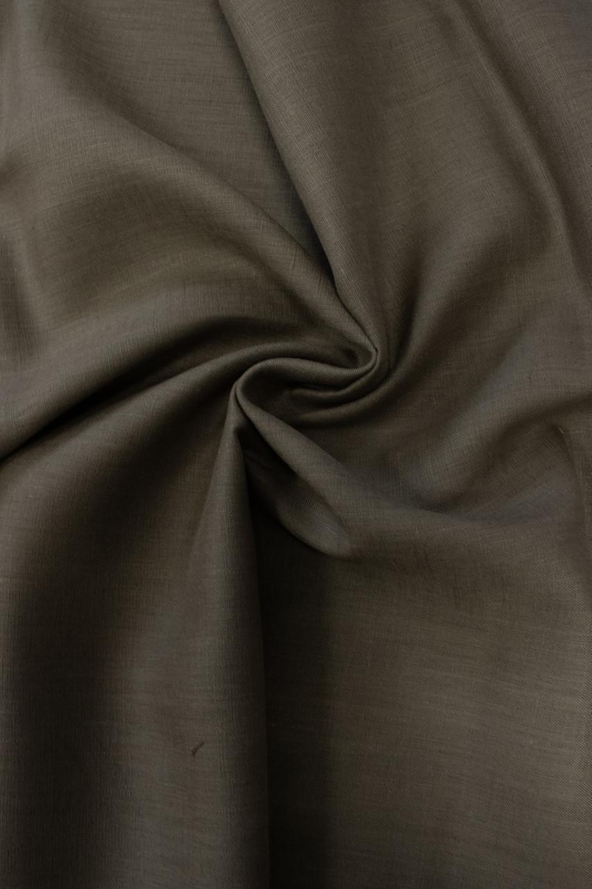 Ткань льняная костюмная 09с52 240 г/м2 цвет 821 Dirty Brown 100% лен Коричневый (OBR1542_821)