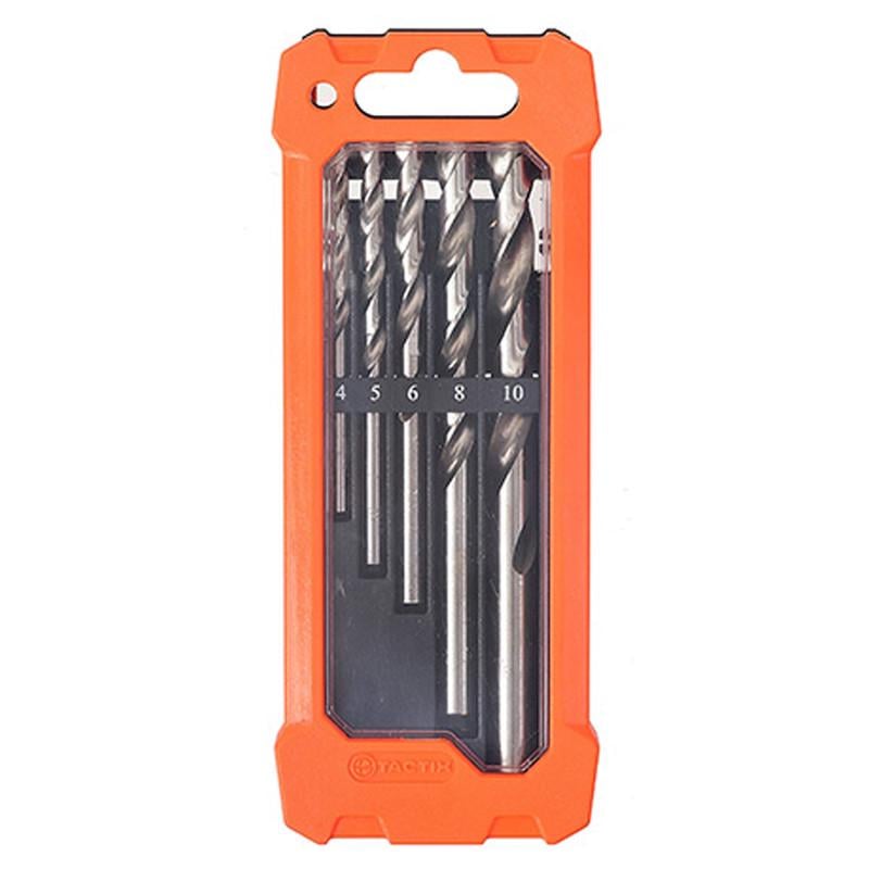 Набір триточкових свердлів Tactix 411527 Ø4/5/6/8/10 мм по дереву сталь HSS 5 шт. (SDDT0DTWD050000MT0)