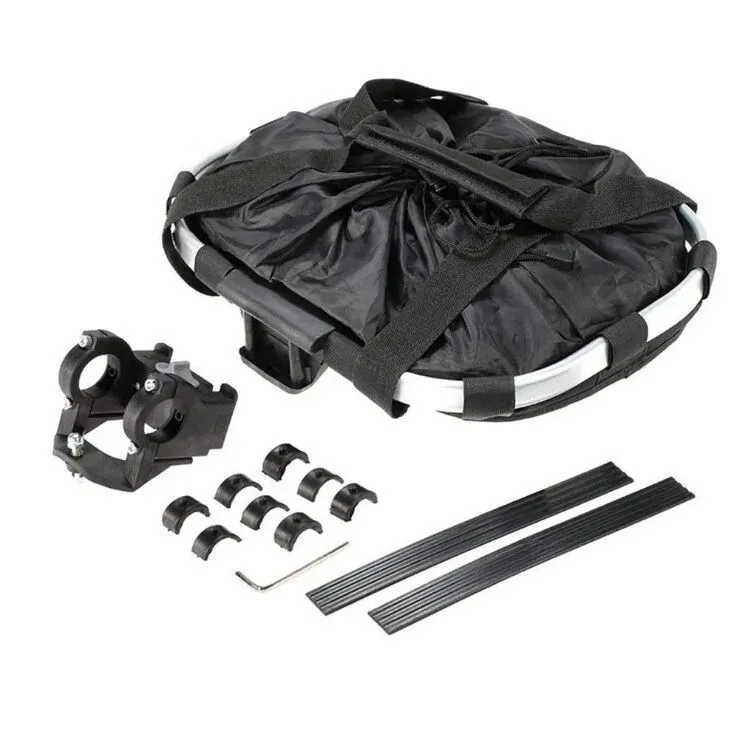 Корзина сумка передняя для велосипеда на руль складная велокорзина Черный