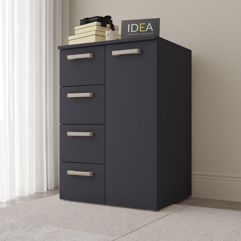 Комод Idea ТКБ-363 на 4 шухляди з дверима Антрацит (26718275)