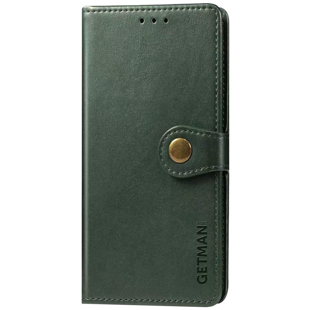 Кожаный чехол книжка GETMAN Gallant (PU) для Xiaomi Poco X3 NFC/Poco X3 Pro Зеленый - фото 1