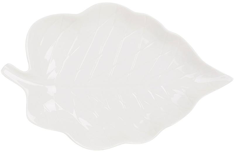 Блюда сервировочные фарфоровые City Лист 4 шт. 27х17 см Белый