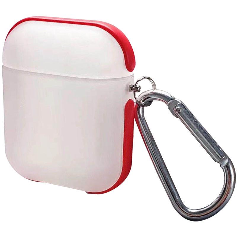 Футляр для навушників AirPods 1/2 Matte Type Червоний/Білий (00000039434_4)