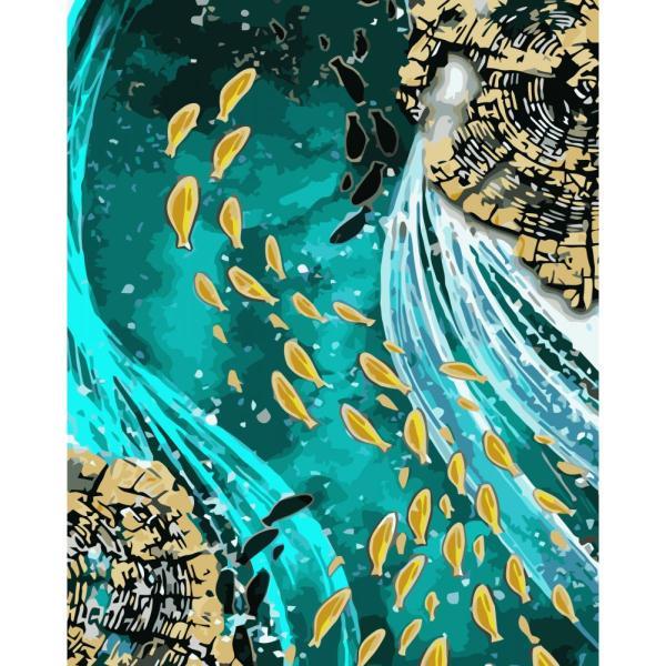 Картина по номерам Strateg Морская Течение фантазии 40х50 см в термопакете (VA-3409-mt)