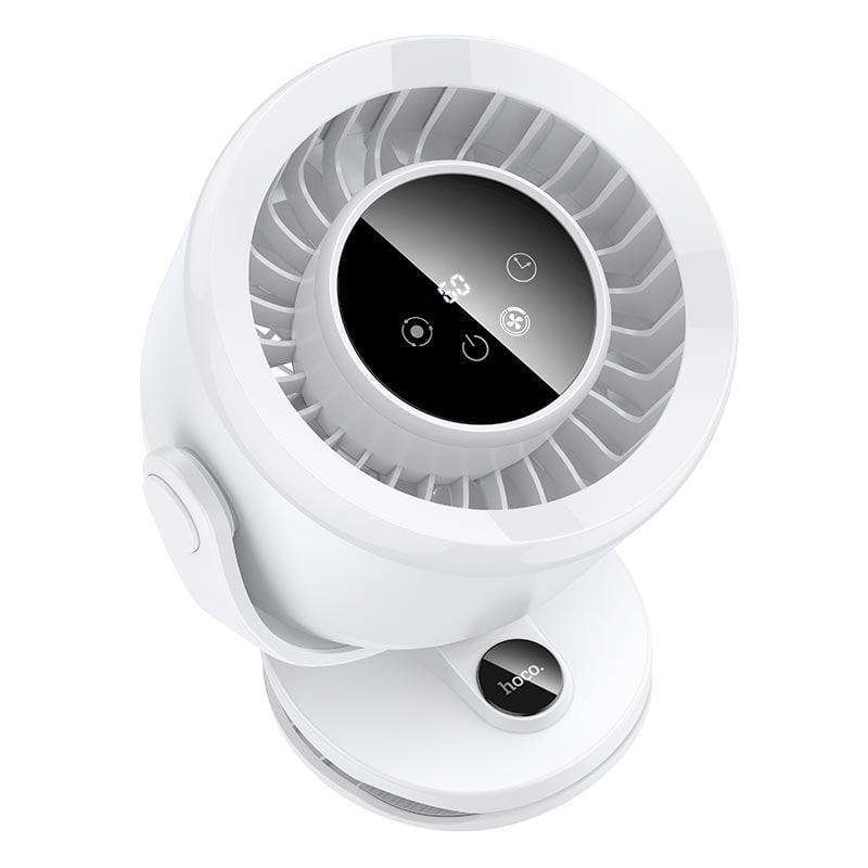 Вентилятор портативний настільний Hoco HX608 на прищіпці з LED дисплеєм 3600 mAh White (cf473844) - фото 4 Вентилятор портативний настільний Hoco HX608 на прищіпці з LED дисплеєм 3600 mAh White (cf473844) - фото 4