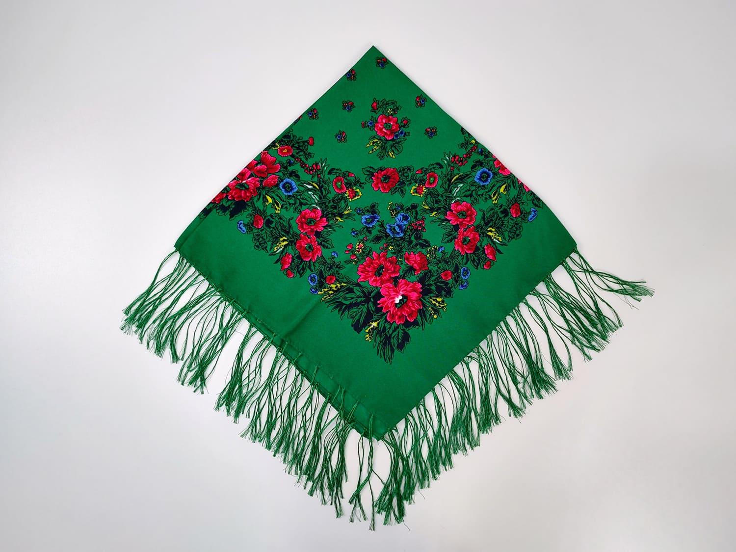 Платок и тороками 80x80 см Зеленый (30070659)