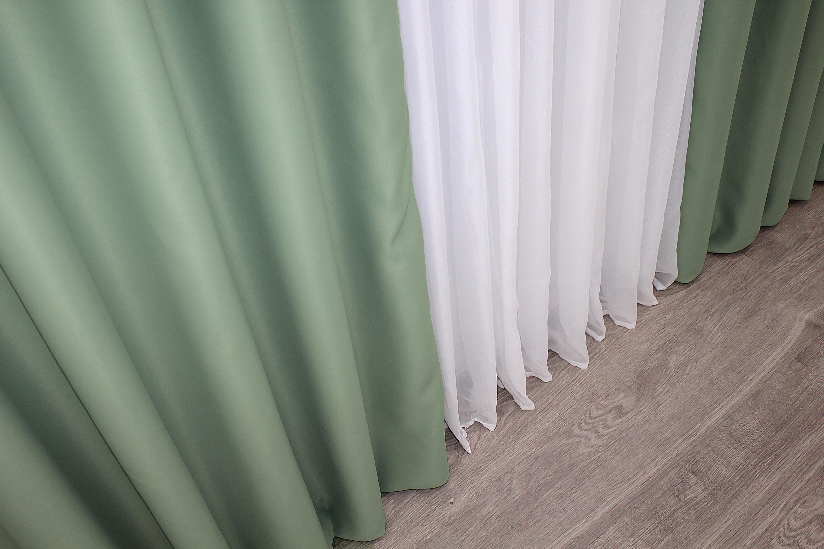 Комплект штор VR-Textil Fusion Dimout № 830ш й блекаут 150х270 см 2 шт. Фісташковий (30-613) - фото 7