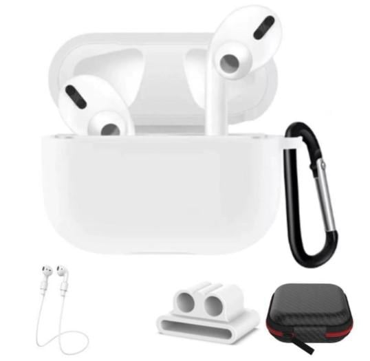 Чехол силиконовый 5 в 1 DS Case для Apple AirPods Pro White (3435832352)