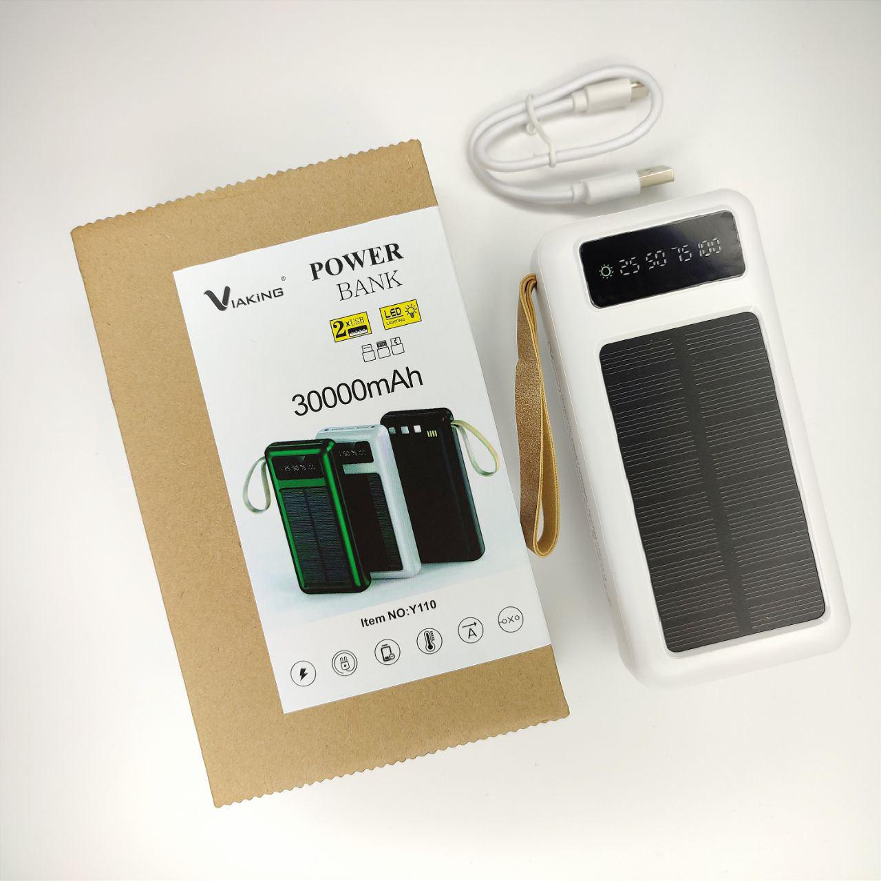 Повербанк 30000 mAh солнечная панель 4 кабеля (1133) - фото 4