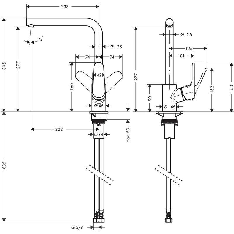 Змішувач для кухні Hansgrohe Focus 280 (31817670) - фото 3