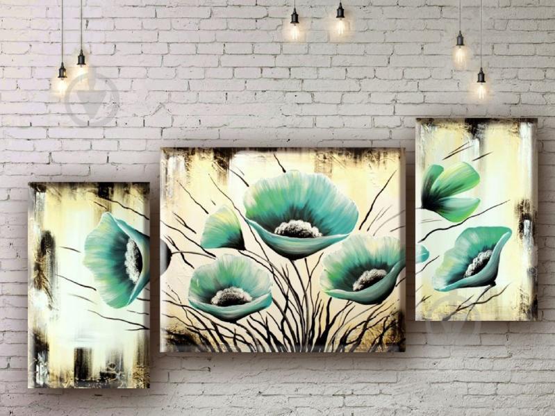 Модульная картина акрилом цветы ArtStar MHM17_3_059 размер 70 х 120 см