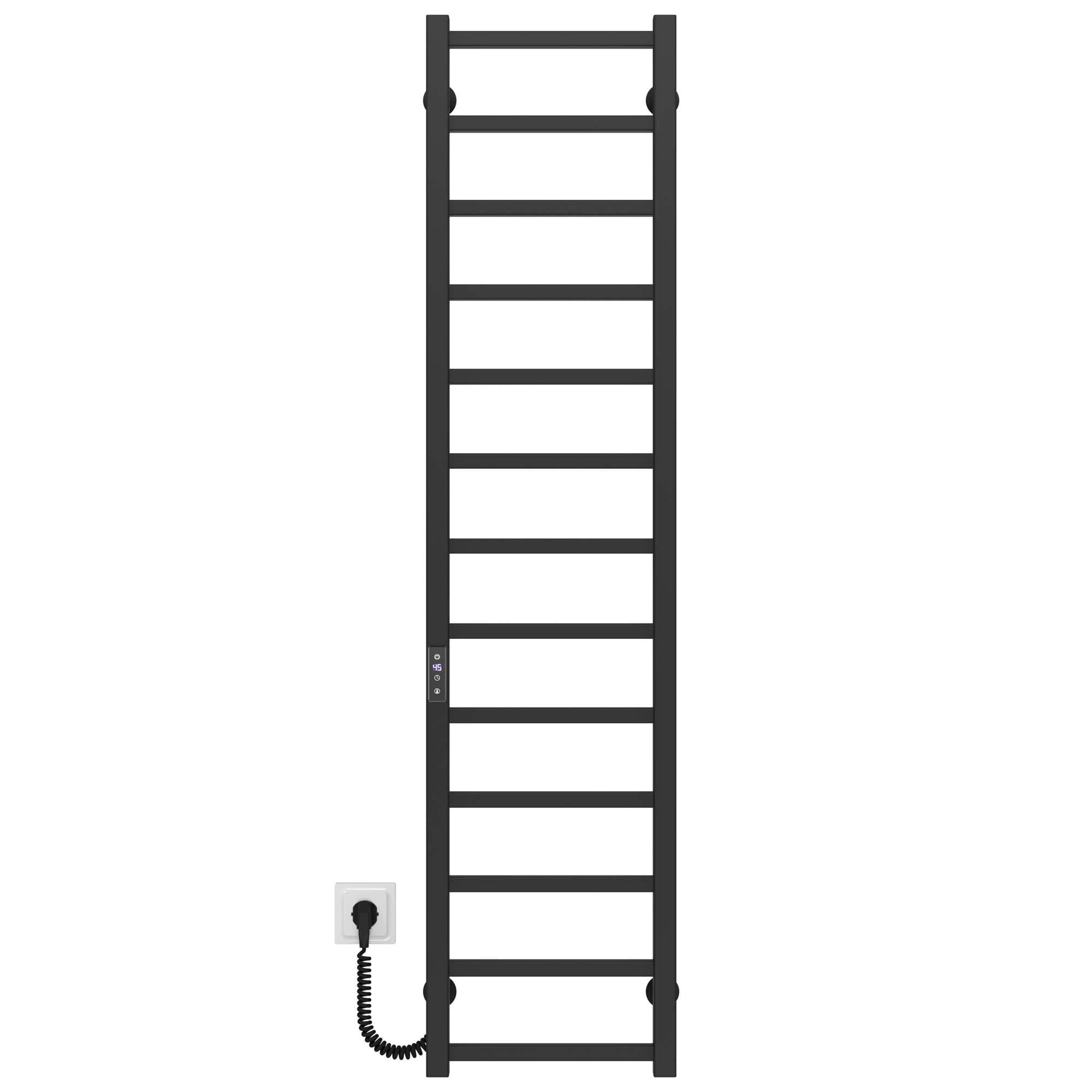 Рушникосушарка електрична Deffi Forest П13 JD04 ліве підключення нержавіюча сталь 300х1400 мм Чорний (A.FR.140.30.13.E.B.L.2)