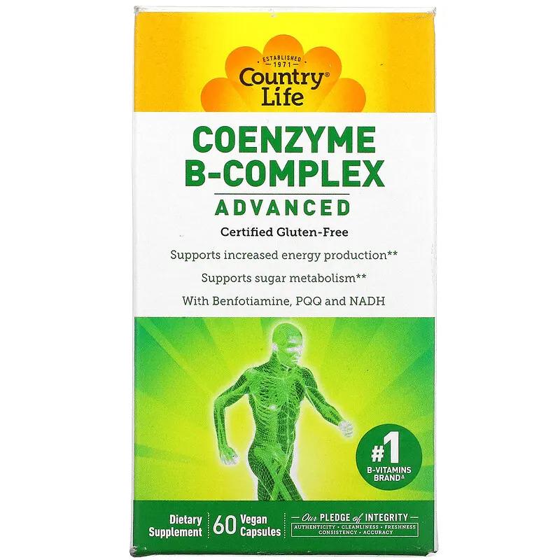 Коэнзим В-комплекс Country Life Coenzyme B-Complex Advanced усиленный 60 капсул (996344082)