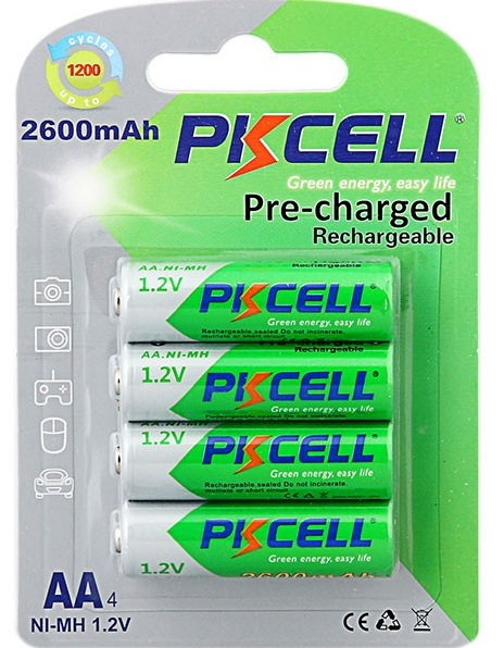 Набор аккумуляторов PKCELL 1,2V AA 2600 mAh NiMH 4 шт. (26025949)