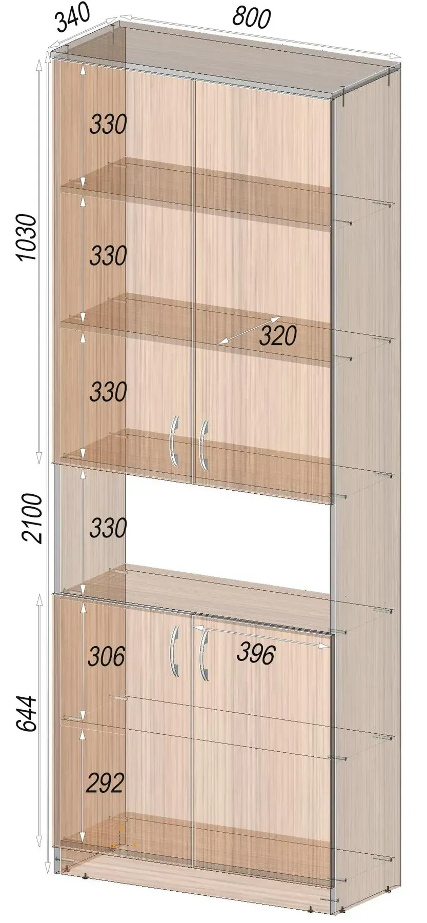 Шафа Kontinent ОШК-2 80х34х210 см Білий (53006463) - фото 3