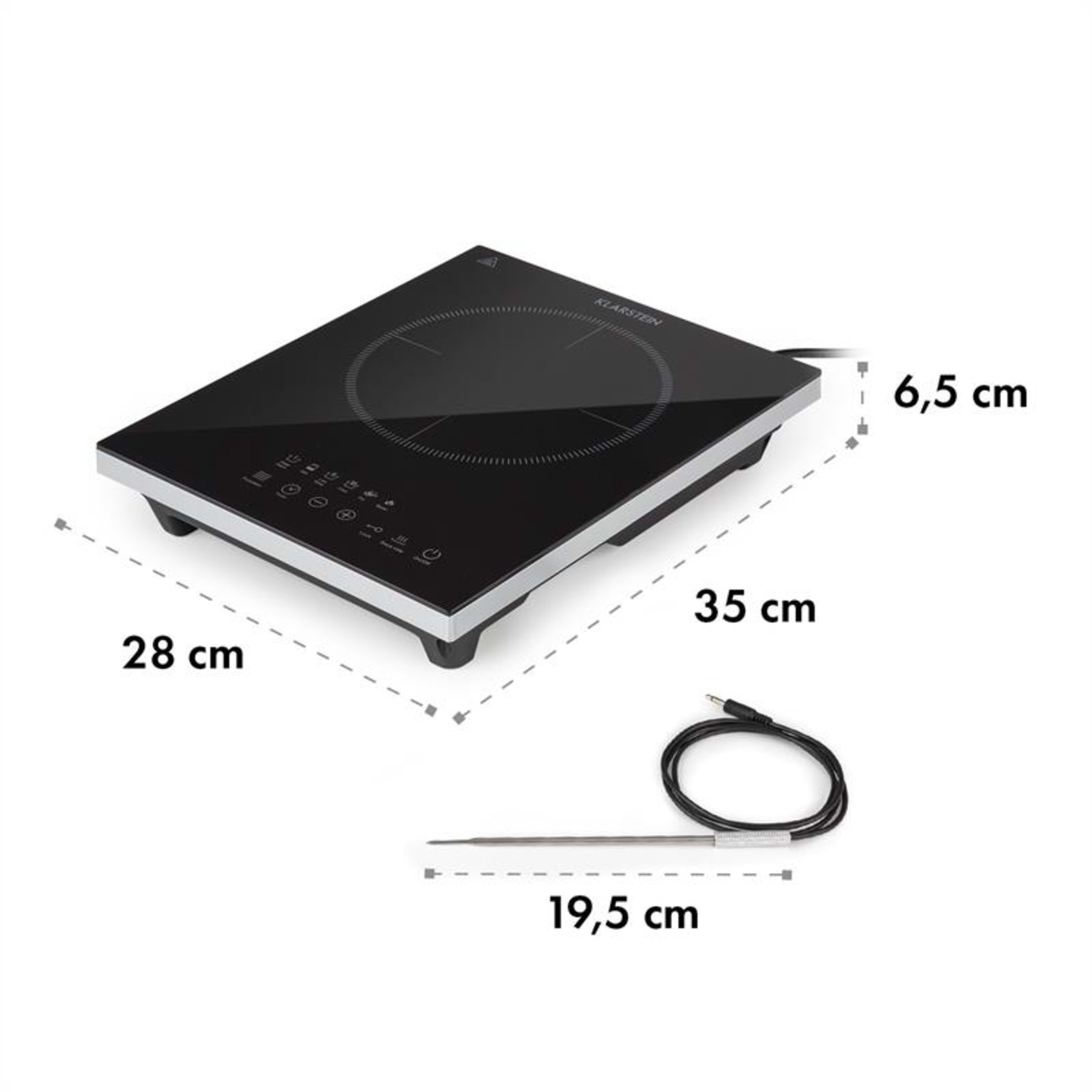 Настільна плита індукційна KLARSTEIN Cook'n'Roll з виносним термодатчиком 2000 Вт (10034708) - фото 9 Настільна плита індукційна KLARSTEIN Cook'n'Roll з виносним термодатчиком 2000 Вт (10034708) - фото 9
