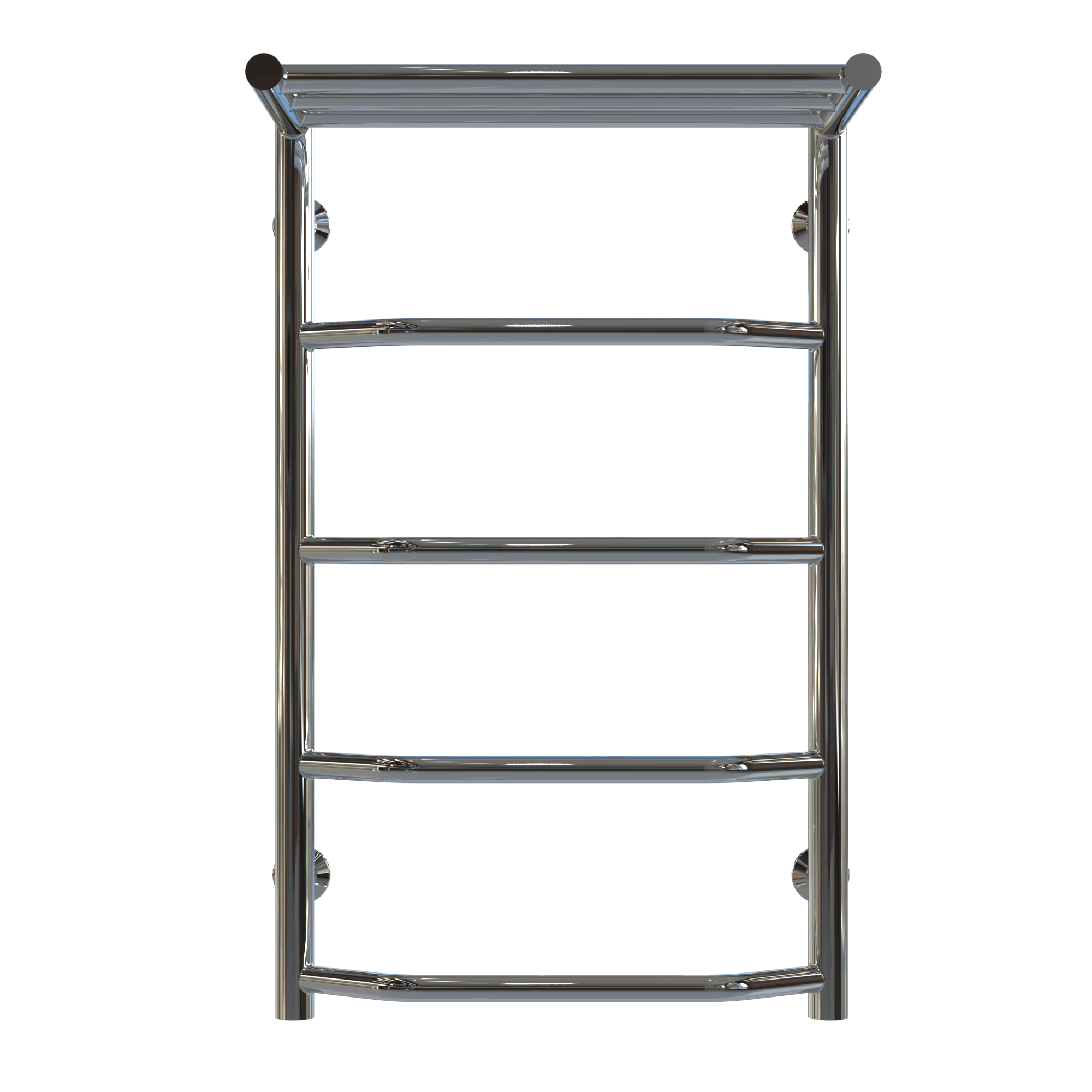 Полотенцесушитель водяной с полкой Deffi Трапеция П5 нижнее подключение нержавеющая сталь 400х700 мм Хром (C.TP.70.40.5.C.A)