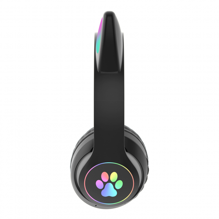 Наушники беспроводные STN-28 LED с кошачьими ушками Черный (TVST5) - фото 4 Наушники беспроводные STN-28 LED с кошачьими ушками Черный (TVST5) - фото 4