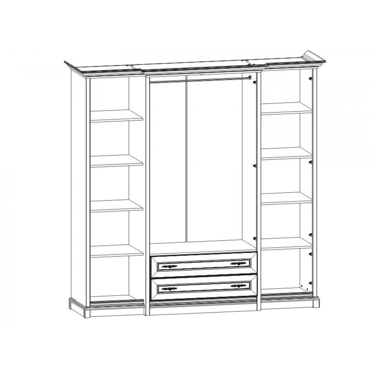 Шафа з дзеркалом ВМК Кентукі SZF6D2S Білий альпійський (GRB-1769) - фото 2 Шафа з дзеркалом ВМК Кентукі SZF6D2S Білий альпійський (GRB-1769) - фото 2