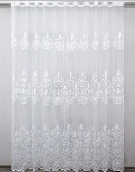 Тюль жаккард Розалия Белый (1275т)