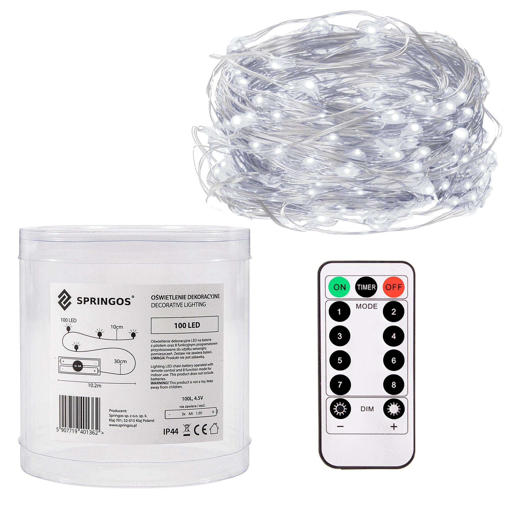Гірлянда на батарейках Springos 100 LED Pilot CL0101 9,9 м Cold white (CL0102) - фото 8 Гірлянда на батарейках Springos 100 LED Pilot CL0101 9,9 м Cold white (CL0102) - фото 8