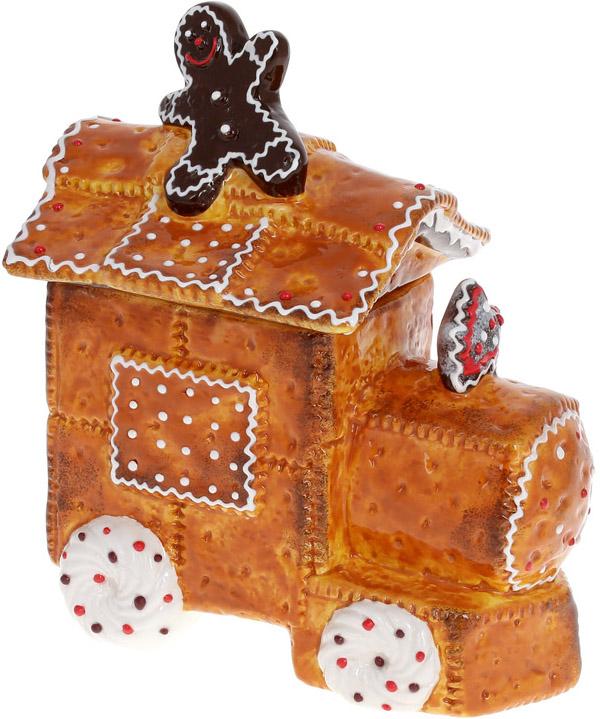 Банка для солодощів Пряниковий Паровоз 19х11х21 см 900 мл кераміка (25060)