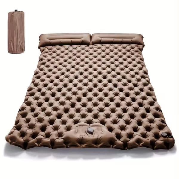 Надувний каремат двомісний з подушкою 200х120 см Коричневий